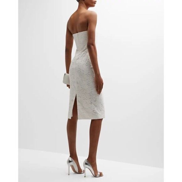 NWT VERONICA BEARD Sz 6 SANAZ LACE MIDI DRESS OFF WHITE - Picture 4 of 4